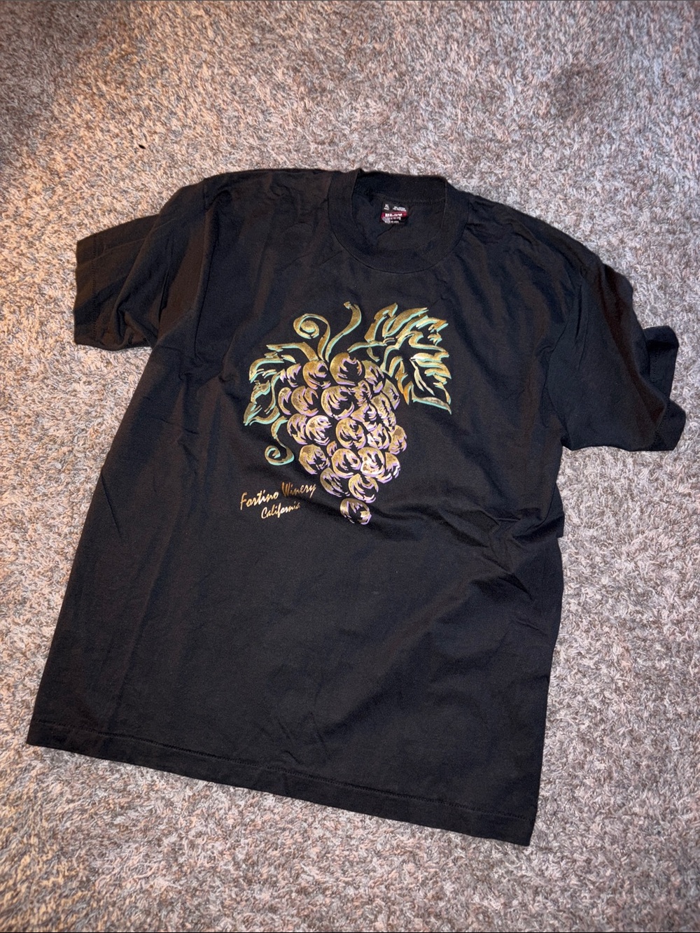 vintage single stitch Fruit of the Loom T‑Shirt with Green and Purple Grape